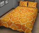 Sliced Orange Pattern Quilt Bed Set