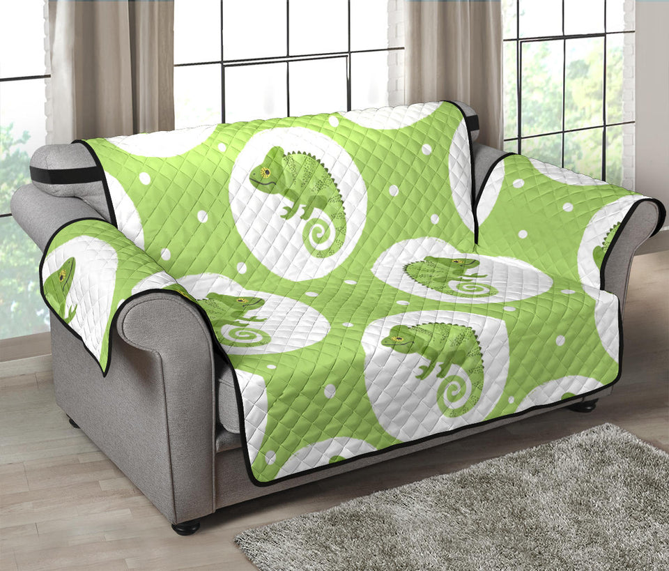 Chameleon Lizard Circle Pattern Loveseat Couch Cover Protector