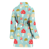 Mushroom Pattern Background Women Bathrobe