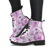 Orchid Pattern Leather Boots