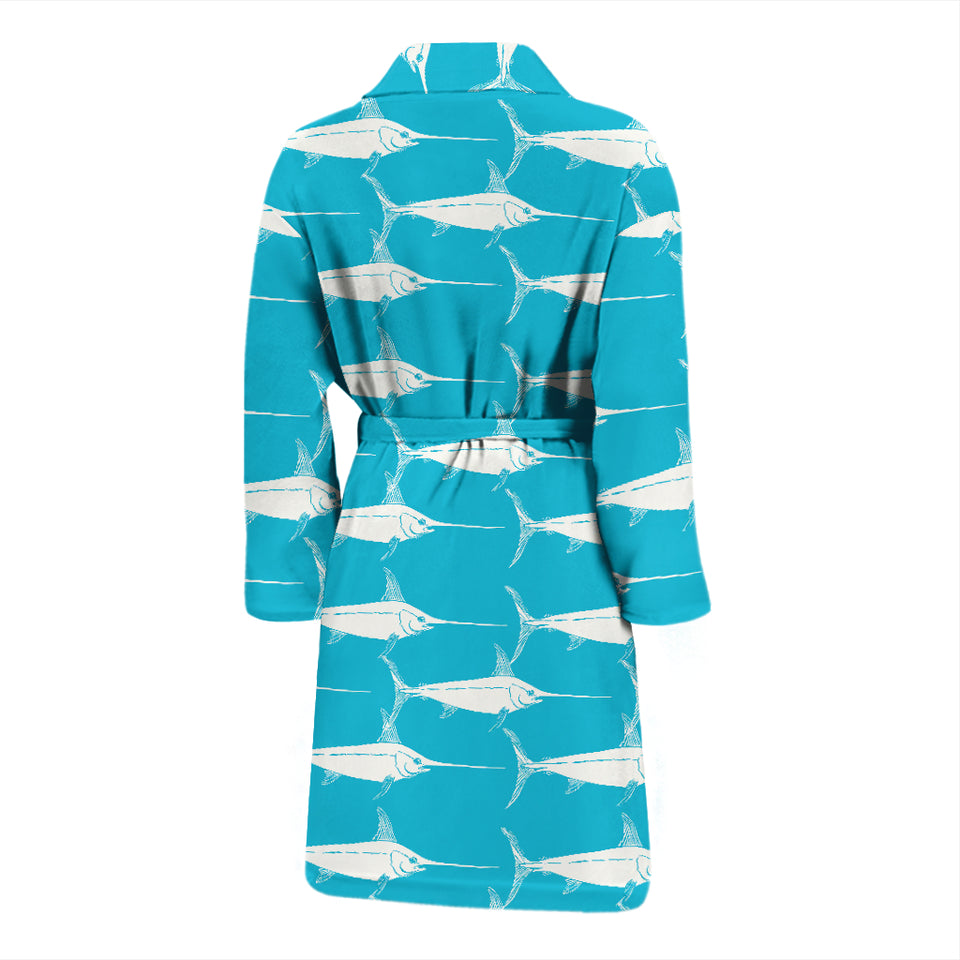 Swordfish Pattern Print Design 02 Men Bathrobe