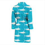 Swordfish Pattern Print Design 02 Men Bathrobe