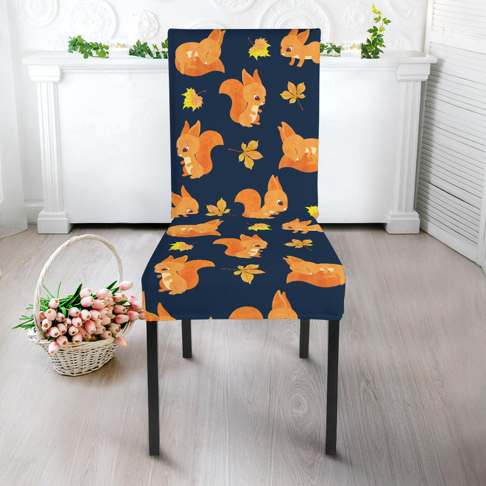 Squirrel Pattern Print Design 05 Dining Chair Slipcover