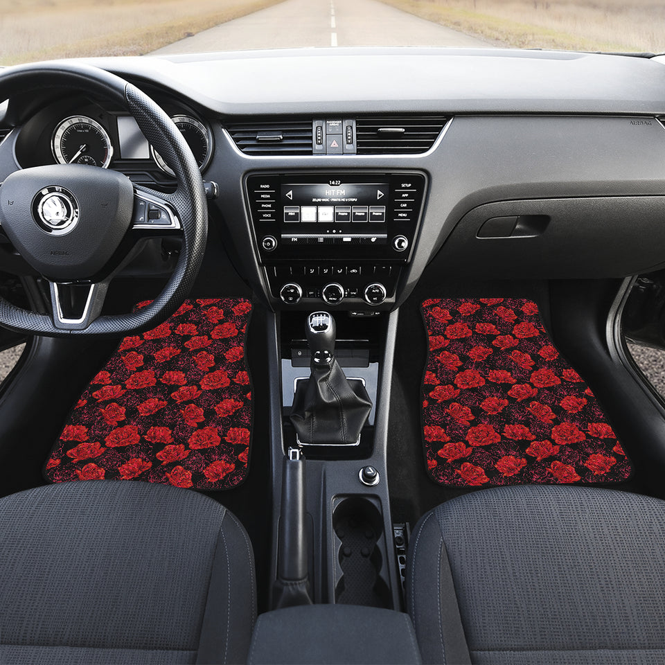 Rose Pattern Print Design 01 Front Car Mats