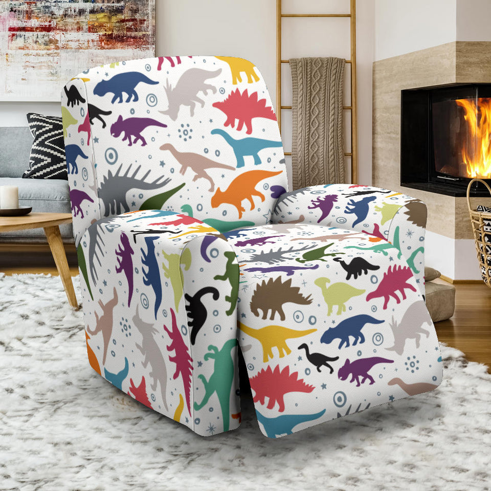 Colorful Dinosaur Pattern Recliner Chair Slipcover