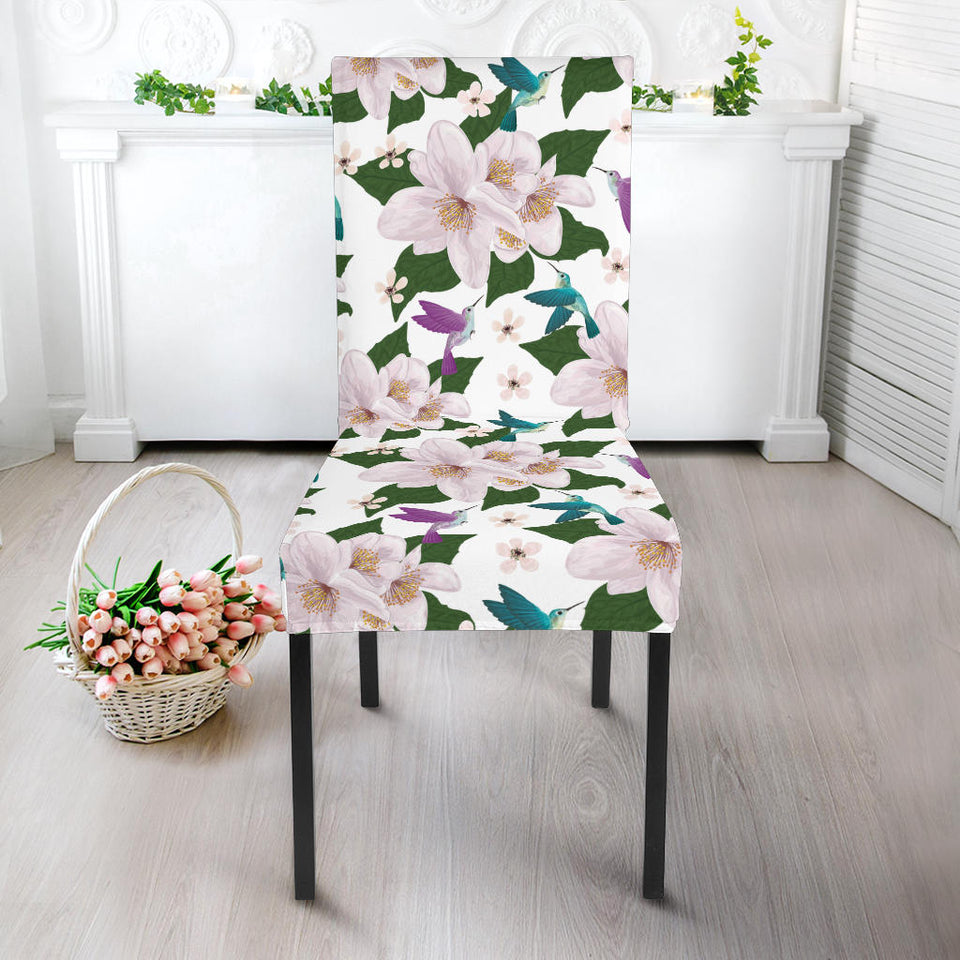 Hummingbird Pattern Print Design 01 Dining Chair Slipcover