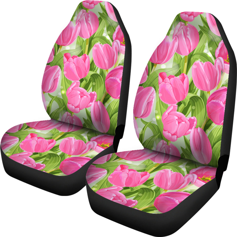 Pink Tulip Pattern Universal Fit Car Seat Covers