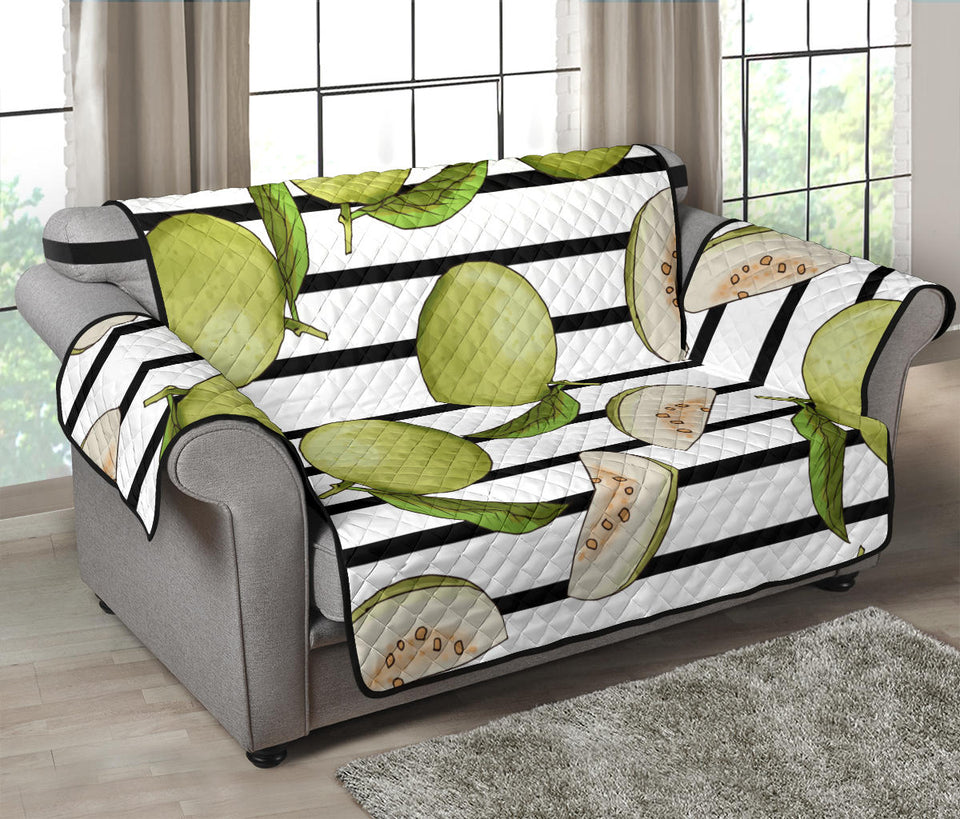 Guava Pattern Stripe background Loveseat Couch Cover Protector