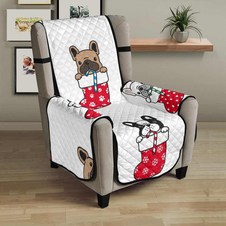 French Bulldog in Sock Pattern Chair Cover Protector