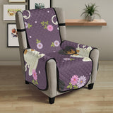 Dachshund in Coffee Cup Flower Pattern Chair Cover Protector