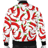 Red Chili Pattern Men Bomber Jacket