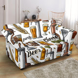 Beer Cheer Pattern Loveseat Couch Slipcover