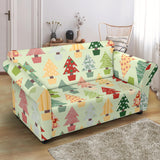 Christmas Tree Pattern Backgroind Loveseat Couch Slipcover