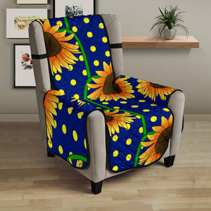 Sunflower Pokka Dot Pattern Chair Cover Protector