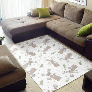 Windmill Pattern Background Area Rug