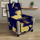 Unicorn Gold Pattern Chair Cover Protector