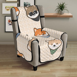 Shiba Inu Head Pattern Chair Cover Protector