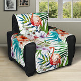 Flamingo Flower Leaves Pattern Recliner Cover Protector