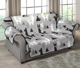 Black and White Llama Pattern Loveseat Couch Cover Protector