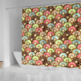 Donut Pattern Background Shower Curtain Fulfilled In US