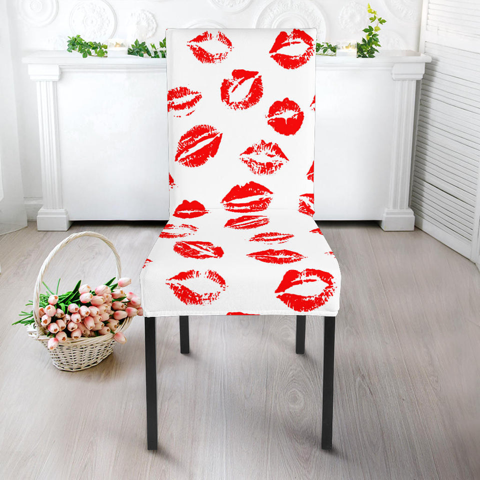 Lips Pattern Print Design 01 Dining Chair Slipcover
