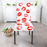 Lips Pattern Print Design 01 Dining Chair Slipcover