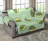 Durian Pattern Green Background Loveseat Couch Cover Protector