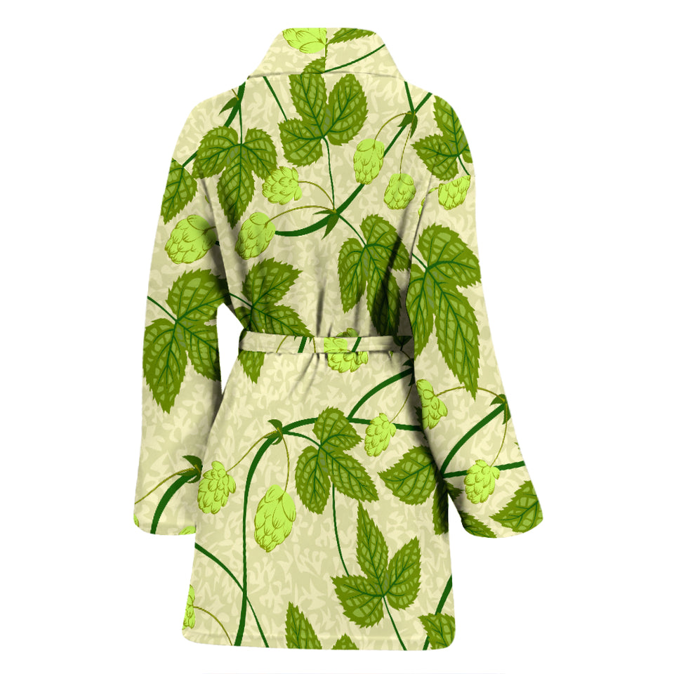 Hop Theme Pattern Women Bathrobe