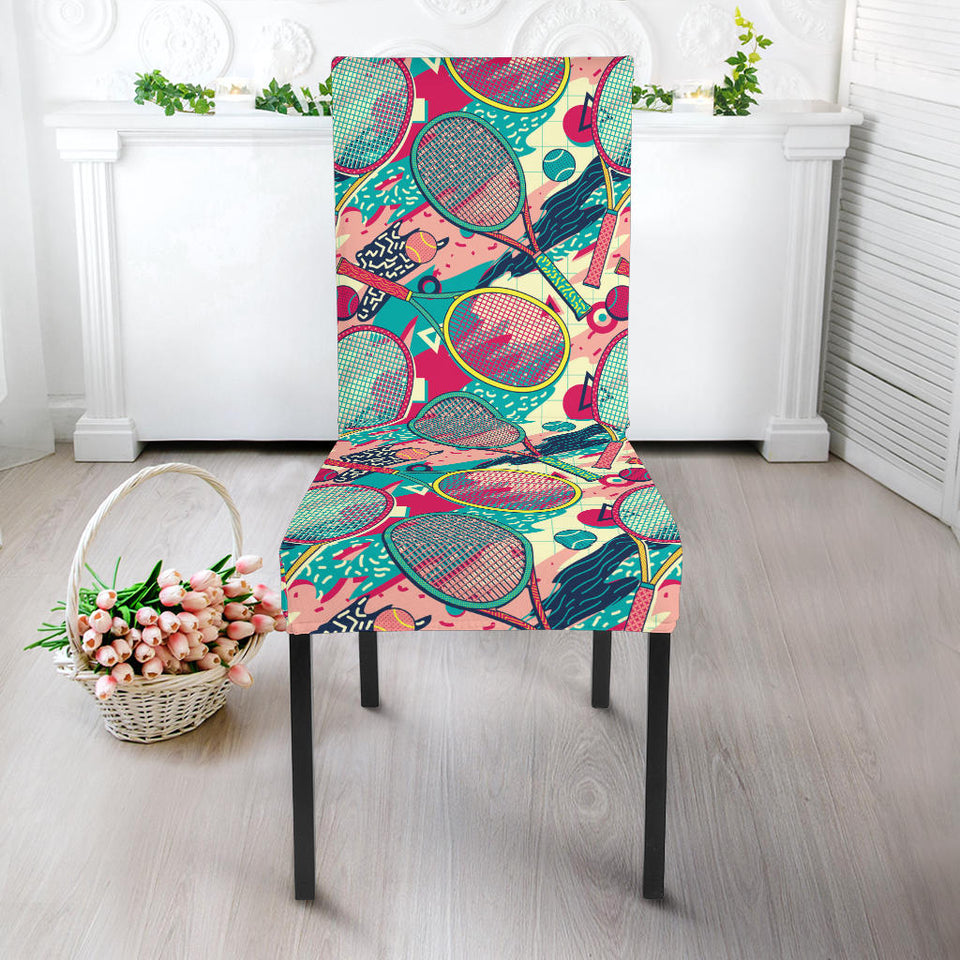 Tennis Pattern Print Design 01 Dining Chair Slipcover