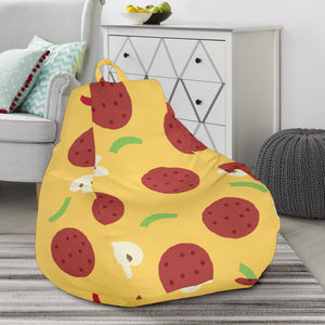 Pizza Salami Mushroom Texture Pattern Bean Bag Cover