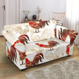 Rooster Chicken Pattern Loveseat Couch Slipcover