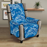 Dolphin Tribal Blue Pattern  Chair Cover Protector