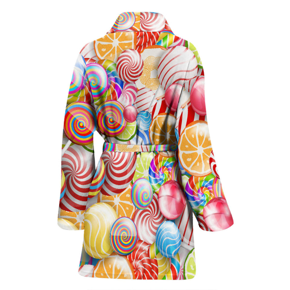 Candy Lollipop Pattern Women Bathrobe