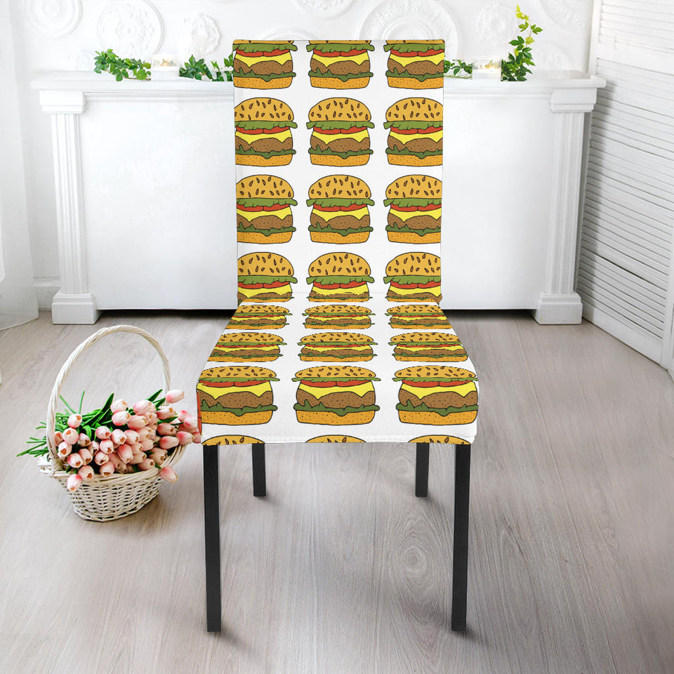 Hamburger Pattern Print Design 05 Dining Chair Slipcover