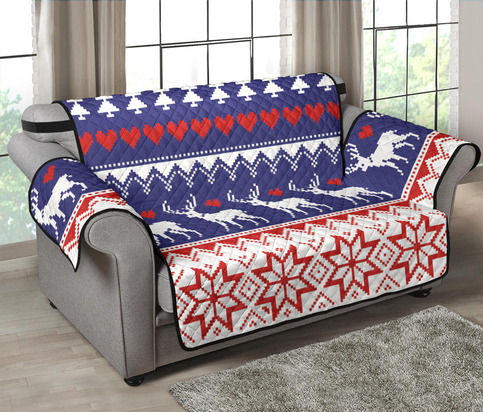 Deer Sweater Printed Pattern Loveseat Couch Cover Protector