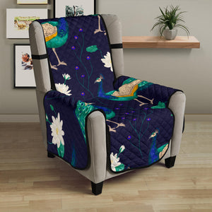 Peacock Flower Pattern Chair Cover Protector