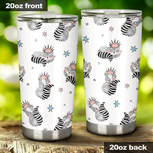 Sleep Raccoon Pattern Tumbler