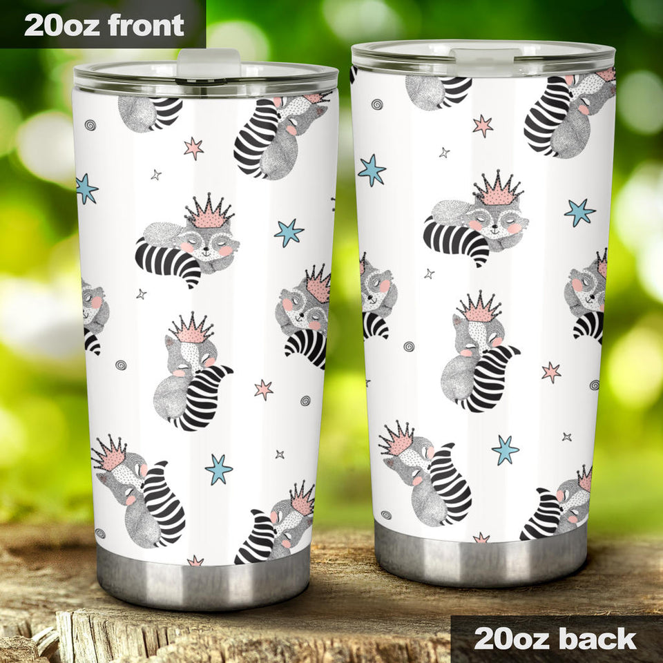 Sleep Raccoon Pattern Tumbler