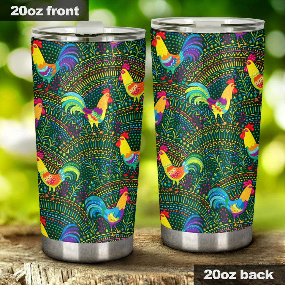 Rooster Chicken Pattern Theme Tumbler