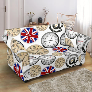 Wall Clock UK Pattern Loveseat Couch Slipcover