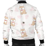 Cute Shiba Inu Heart Pattern Men Bomber Jacket