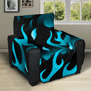 Blue Flame Fire Pattern Background Recliner Cover Protector