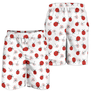 Ladybug Pattern Print Design 04 Men Shorts