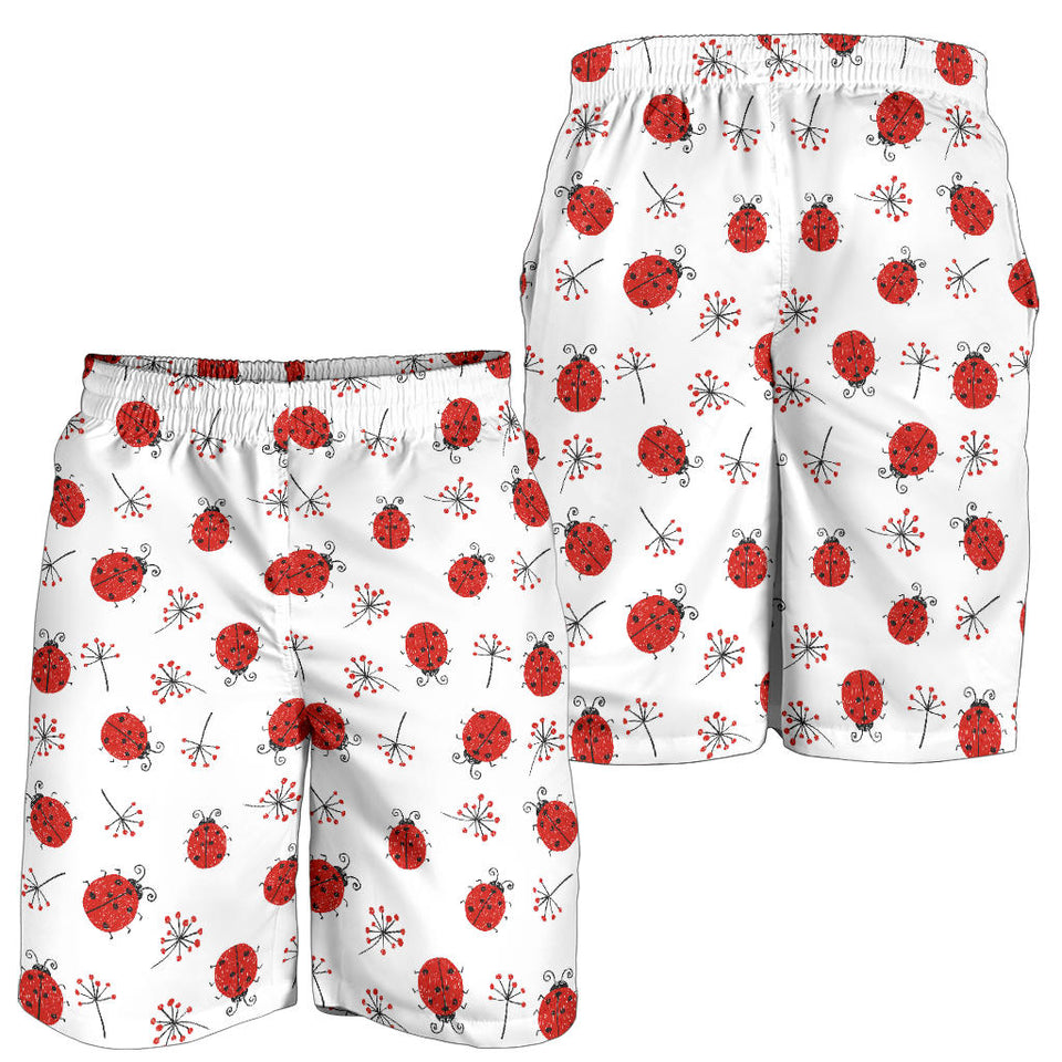 Ladybug Pattern Print Design 04 Men Shorts