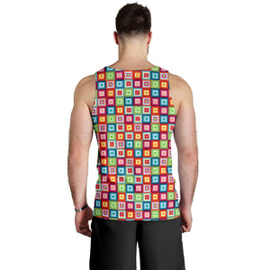 Rainbow Rectancular Pattern Men Tank Top