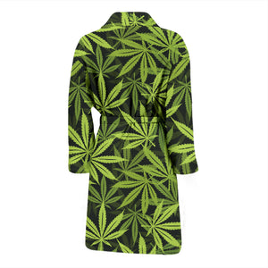 Canabis Marijuana Weed Pattern Print Design 03 Men Bathrobe