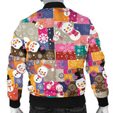 Snowman Colorful Theme Pattern Men Bomber Jacket