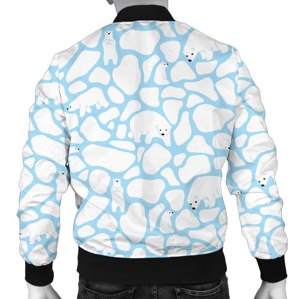 Polar Bear Ice Pattern Men Bomber Jacket