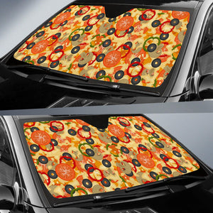 Pizza Texture Pattern Car Sun Shade