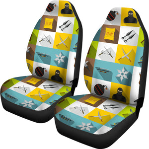 Ninja Weapon Set Pattern Universal Fit Car Seat Covers